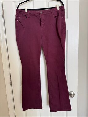 Skinnygirl Women's Boot Cut Jeans in Burgundy